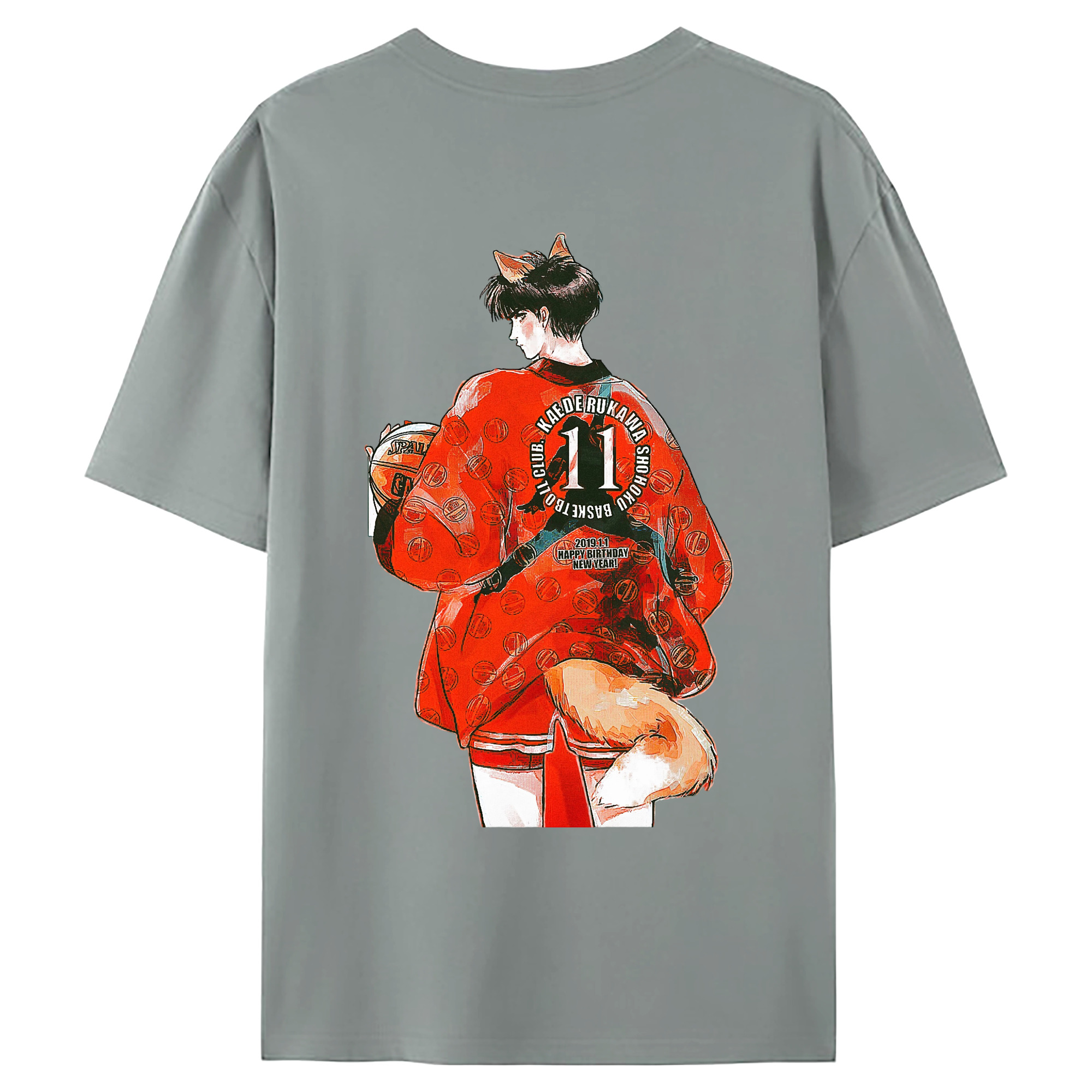 （画像用） SLAM DUNK／スラムダンク 綿100％ メンズ半袖Tシャツ（バックプリント） 通気性